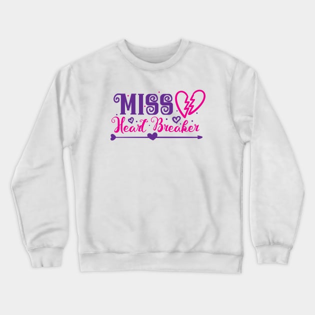 Miss Series: Miss Heart Breaker (Color Graphic) Crewneck Sweatshirt by Jarecrow 